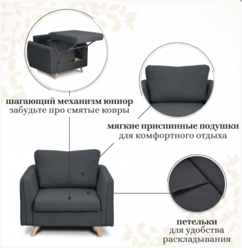 Кресло-кровать 6135 графит в Богдановиче - bogdanovich.mebel-e96.ru