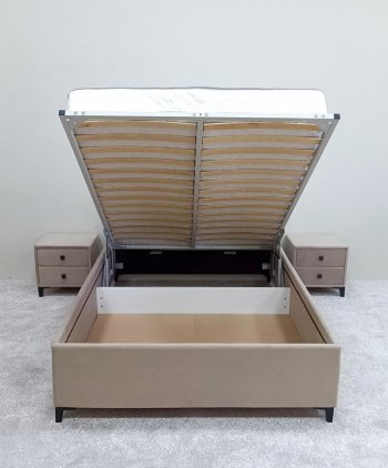 Кровать с подъемным механизмом Мега беж (Лин) в Богдановиче - bogdanovich.mebel-e96.ru