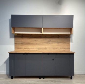 Кухонный гарнитур Монако 2000 мм графит (СВ) в Богдановиче - bogdanovich.mebel-e96.ru