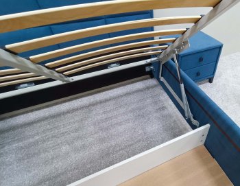 Кровать с подъемным механизмом Мега синий (Лин) в Богдановиче - bogdanovich.mebel-e96.ru