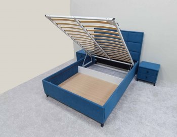 Кровать с подъемным механизмом Мега синий (Лин) в Богдановиче - bogdanovich.mebel-e96.ru