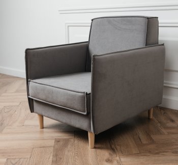 Кресло 831 Серый, велюр (Brendoss) в Богдановиче - bogdanovich.mebel-e96.ru