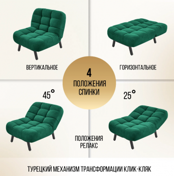 Кресло Абри Изумрудный в Богдановиче - bogdanovich.mebel-e96.ru