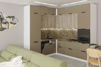 Кухонный гарнитур Альба гранд прайм 2200х2500 мм (Герда) в Богдановиче - bogdanovich.mebel-e96.ru