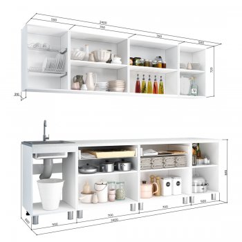 Кухонный гарнитур Айсбери 2400 мм (БТС) в Богдановиче - bogdanovich.mebel-e96.ru