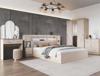 Спальный гарнитур Бася крафт/кашемир (Миф) в Богдановиче - bogdanovich.mebel-e96.ru