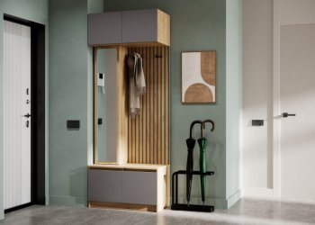 Прихожая Бостон Лайт комп.1 серый шифер (Стиль) в Богдановиче - bogdanovich.mebel-e96.ru