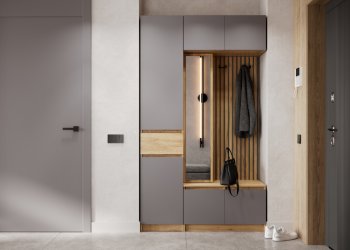 Прихожая Бостон Лайт комп.1 серый шифер (Стиль) в Богдановиче - bogdanovich.mebel-e96.ru