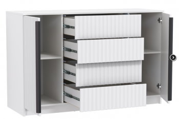 Комод 67.11 Брандо МДФ New белый (Олмеко) в Богдановиче - bogdanovich.mebel-e96.ru