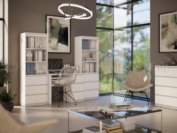 Письменный стол + Стеллаж Челси кашемир (Миф) в Богдановиче - bogdanovich.mebel-e96.ru