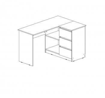 Письменный стол угловой + Стеллаж Челси кашемир (Миф) в Богдановиче - bogdanovich.mebel-e96.ru