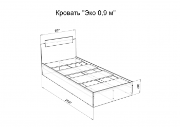 Кровать односпальная Эко 900 белый (Эра) в Богдановиче - bogdanovich.mebel-e96.ru