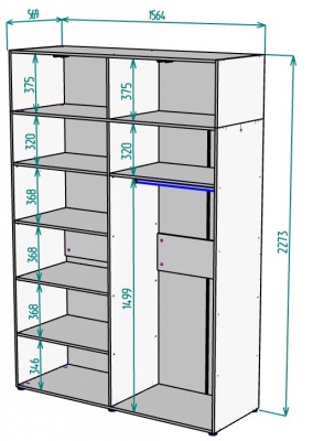 Шкаф 1564 мм Erik H318 + Антресоль HA4 (Графит) в Богдановиче - bogdanovich.mebel-e96.ru