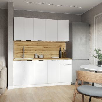 КУхонный гарнитур Эстетик 1800 мм белый (Сурская) в Богдановиче - bogdanovich.mebel-e96.ru