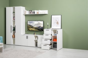 Стенка Эйр комп 1, белый (Моби) в Богдановиче - bogdanovich.mebel-e96.ru