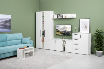 Стенка Эйр комп 1, белый (Моби) в Богдановиче - bogdanovich.mebel-e96.ru
