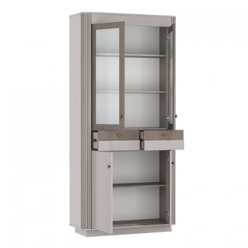 Шкаф витрина 34.05 Фантазия кашемир (Олмеко) в Богдановиче - bogdanovich.mebel-e96.ru