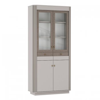 Шкаф витрина 34.05 Фантазия кашемир (Олмеко) в Богдановиче - bogdanovich.mebel-e96.ru