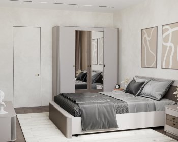 Спальный гарнитур Фантазия модульный, кашемир (Олмеко) в Богдановиче - bogdanovich.mebel-e96.ru