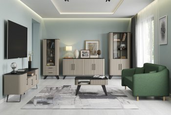 Стенка Фиделия, модульная (Олмеко) в Богдановиче - bogdanovich.mebel-e96.ru