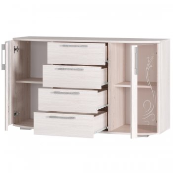 Комод Флорида ясень белый (БТС) в Богдановиче - bogdanovich.mebel-e96.ru