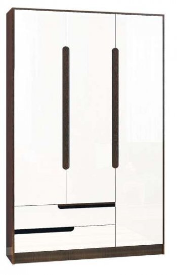 Шкаф 1200 мм 3-х створчатый Гавана белый (Текс) в Богдановиче - bogdanovich.mebel-e96.ru | фото