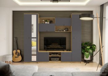 Стенка Герда крафт/графит (ИЦ) в Богдановиче - bogdanovich.mebel-e96.ru