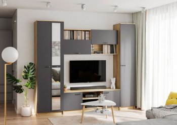 Стенка Герда крафт/графит (ИЦ) в Богдановиче - bogdanovich.mebel-e96.ru