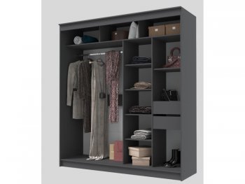 Шкаф-купе 2000 мм Гранд-1 ЛДСП/Зеркало, графит (Эра) в Богдановиче - bogdanovich.mebel-e96.ru