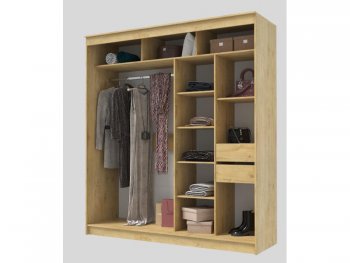 Шкаф-купе 2000 мм Гранд-1 ЛДСП/Зеркало, дуб вотан (Эра) в Богдановиче - bogdanovich.mebel-e96.ru