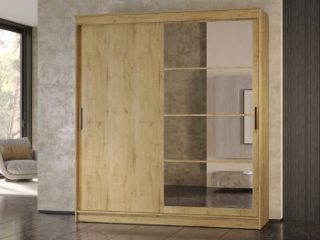 Шкаф-купе 2000 мм Гранд-1 ЛДСП/Зеркало, дуб вотан (Эра) в Богдановиче - bogdanovich.mebel-e96.ru