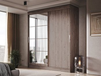 Шкаф-купе 2000 мм Гранд-1 ЛДСП/Зеркало, дуб горный (Эра) в Богдановиче - bogdanovich.mebel-e96.ru