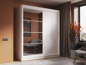 Шкаф-купе 2000 мм Гранд-1 ЛДСП/Зеркало, Белый (Эра) в Богдановиче - bogdanovich.mebel-e96.ru