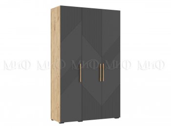 Шкаф 1350 мм Ирис с антресолью, крафт/графит (Миф) в Богдановиче - bogdanovich.mebel-e96.ru