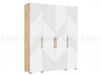 Шкаф 1800 мм Ирис с антресолью крафт/белый (Миф) в Богдановиче - bogdanovich.mebel-e96.ru