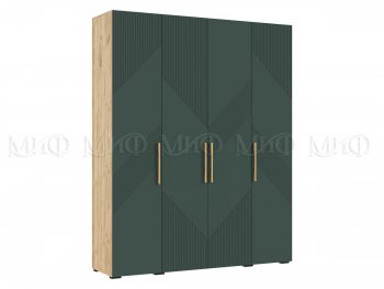 Шкаф 1800 мм Ирис с антресолью крафт/грин (Миф) в Богдановиче - bogdanovich.mebel-e96.ru