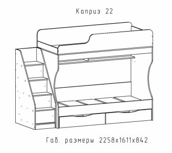 Кровать двухъярусная Каприз-22 (АстридМ) в Богдановиче - bogdanovich.mebel-e96.ru