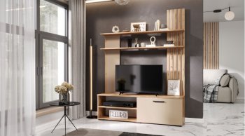 Стенка Каролина Дуб Вотан/Кашемир (Лин) в Богдановиче - bogdanovich.mebel-e96.ru