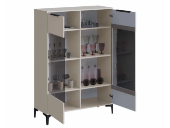 Шкаф со стеклом Кимберли кашемир (Handis) в Богдановиче - bogdanovich.mebel-e96.ru