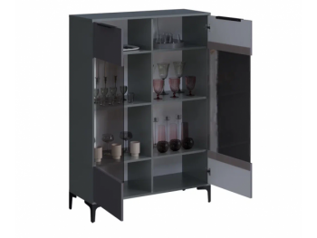 Шкаф со стеклом Кимберли графит (Handis) в Богдановиче - bogdanovich.mebel-e96.ru