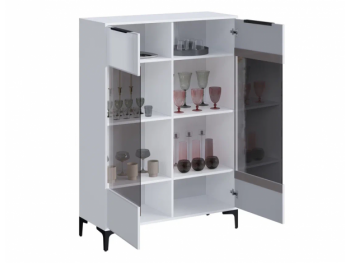 Шкаф со стеклом Кимберли белый (Handis) в Богдановиче - bogdanovich.mebel-e96.ru