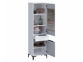 Пенал 550 мм со стеклом Кимберли белый (Handis) в Богдановиче - bogdanovich.mebel-e96.ru