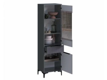 Пенал 550 мм со стеклом Кимберли графит (Handis) в Богдановиче - bogdanovich.mebel-e96.ru