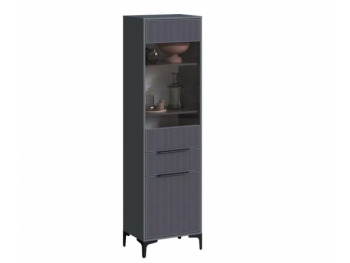 Пенал 550 мм со стеклом Кимберли графит (Handis) в Богдановиче - bogdanovich.mebel-e96.ru