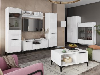 Стенка Кимберли белый, модульная (Handis) в Богдановиче - bogdanovich.mebel-e96.ru