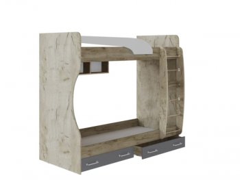 Кровать двухъярусная Колибри Лофт крафт серый (Текс) в Богдановиче - bogdanovich.mebel-e96.ru