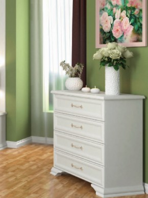 Комод 4 ящ  ГРАЦИЯ (лак) Белый / Белый (БМ) в Богдановиче - bogdanovich.mebel-e96.ru