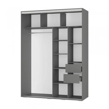 Шкаф-купе 1600 мм Крафт-6 графит (БТС) в Богдановиче - bogdanovich.mebel-e96.ru