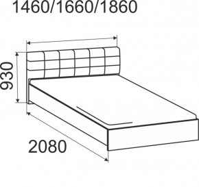 Кровать интерьерная Лита с латами 1400*2000 в Богдановиче - bogdanovich.mebel-e96.ru