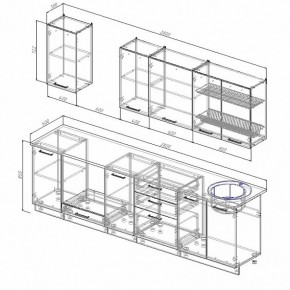 Кухонный гарнитур Жемчуг 2800 в Богдановиче - bogdanovich.mebel-e96.ru